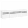 TV-seinäkaapit LED-valoilla 2 kpl valkoinen 80x30x40 cm
