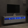 TV-seinäkaapit LED-valoilla 2 kpl valkoinen 80x30x40 cm