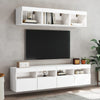 TV-seinäkaapit LED-valoilla 2 kpl valkoinen 80x30x40 cm