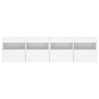 TV-seinäkaapit LED-valoilla 2 kpl valkoinen 80x30x40 cm