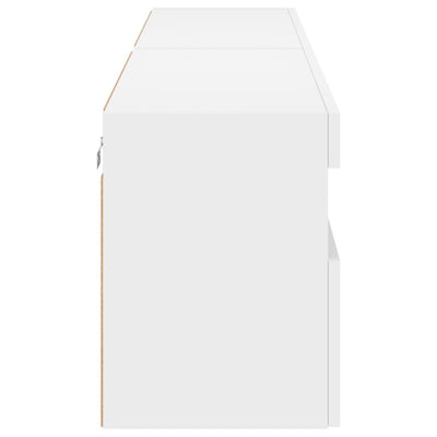 TV-seinäkaapit LED-valoilla 2 kpl valkoinen 80x30x40 cm