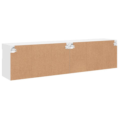 TV-seinäkaapit LED-valoilla 2 kpl valkoinen 80x30x40 cm