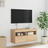 TV-seinäkaappi LED-valoilla Sonoma-tammi 80x30x40 cm