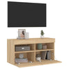 TV-seinäkaappi LED-valoilla Sonoma-tammi 80x30x40 cm