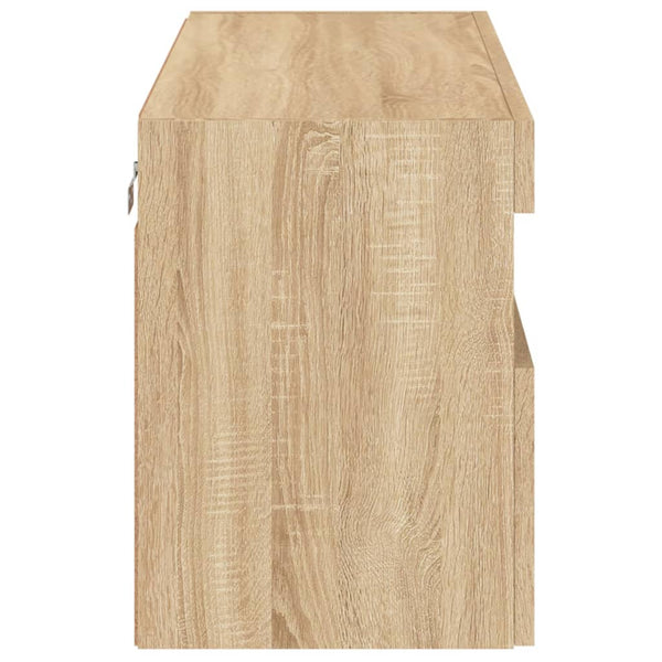 TV-seinäkaappi LED-valoilla Sonoma-tammi 80x30x40 cm