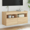 TV-seinäkaappi LED-valoilla Sonoma-tammi 80x30x40 cm