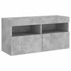 TV-seinäkaappi LED-valoilla betoninharmaa 80x30x40 cm