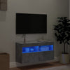 TV-seinäkaappi LED-valoilla betoninharmaa 80x30x40 cm