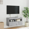 TV-seinäkaappi LED-valoilla betoninharmaa 80x30x40 cm