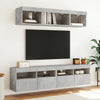 TV-seinäkaappi LED-valoilla betoninharmaa 80x30x40 cm
