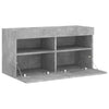 TV-seinäkaappi LED-valoilla betoninharmaa 80x30x40 cm