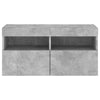 TV-seinäkaappi LED-valoilla betoninharmaa 80x30x40 cm
