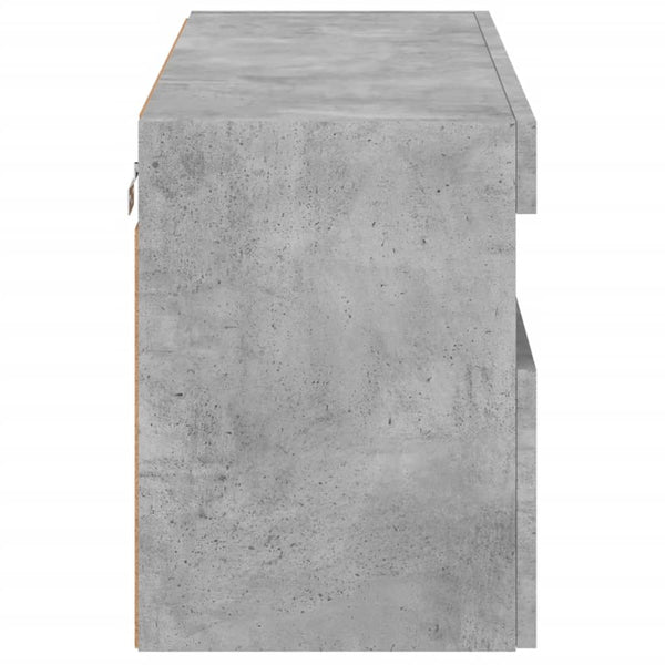 TV-seinäkaappi LED-valoilla betoninharmaa 80x30x40 cm