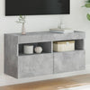 TV-seinäkaappi LED-valoilla betoninharmaa 80x30x40 cm