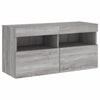 TV-seinäkaappi LED-valoilla harmaa Sonoma 80x30x40 cm