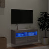 TV-seinäkaappi LED-valoilla harmaa Sonoma 80x30x40 cm