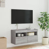TV-seinäkaappi LED-valoilla harmaa Sonoma 80x30x40 cm