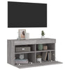 TV-seinäkaappi LED-valoilla harmaa Sonoma 80x30x40 cm