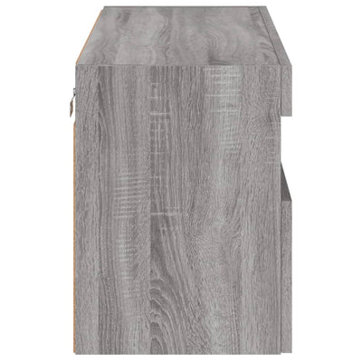 TV-seinäkaappi LED-valoilla harmaa Sonoma 80x30x40 cm