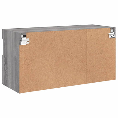 TV-seinäkaappi LED-valoilla harmaa Sonoma 80x30x40 cm