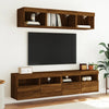 TV-seinäkaappi LED-valoilla ruskea tammi 80x30x40 cm
