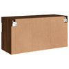 TV-seinäkaappi LED-valoilla ruskea tammi 80x30x40 cm