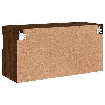 TV-seinäkaappi LED-valoilla ruskea tammi 80x30x40 cm