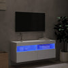 TV-seinäkaappi LED-valoilla valkoinen 100x30x40 cm