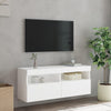 TV-seinäkaappi LED-valoilla valkoinen 100x30x40 cm