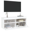 TV-seinäkaappi LED-valoilla valkoinen 100x30x40 cm