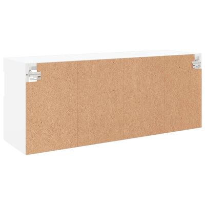 TV-seinäkaappi LED-valoilla valkoinen 100x30x40 cm