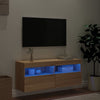 TV-seinäkaappi LED-valoilla Sonoma-tammi 100x30x40 cm