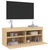 TV-seinäkaappi LED-valoilla Sonoma-tammi 100x30x40 cm