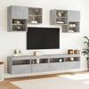 TV-seinäkaappi LED-valoilla betoninharmaa 100x30x40 cm