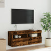 TV-seinäkaappi LED-valoilla savutammi 100x30x40 cm