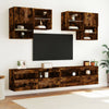 TV-seinäkaappi LED-valoilla savutammi 100x30x40 cm