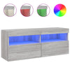 TV-seinäkaappi LED-valoilla harmaa Sonoma 100x30x40 cm
