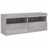 TV-seinäkaappi LED-valoilla harmaa Sonoma 100x30x40 cm