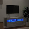 TV-seinäkaappi LED-valoilla harmaa Sonoma 100x30x40 cm