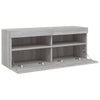 TV-seinäkaappi LED-valoilla harmaa Sonoma 100x30x40 cm