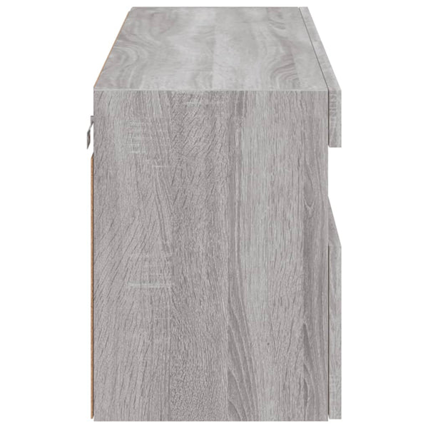 TV-seinäkaappi LED-valoilla harmaa Sonoma 100x30x40 cm
