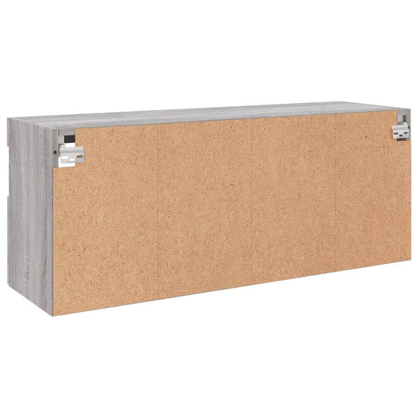 TV-seinäkaappi LED-valoilla harmaa Sonoma 100x30x40 cm