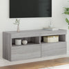 TV-seinäkaappi LED-valoilla harmaa Sonoma 100x30x40 cm