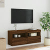 TV-seinäkaappi LED-valoilla ruskea tammi 100x30x40 cm