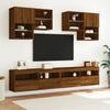 TV-seinäkaappi LED-valoilla ruskea tammi 100x30x40 cm