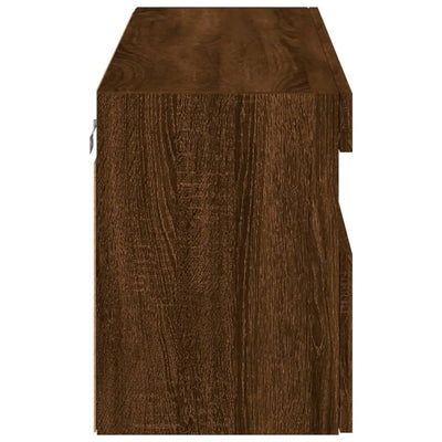 TV-seinäkaappi LED-valoilla ruskea tammi 100x30x40 cm