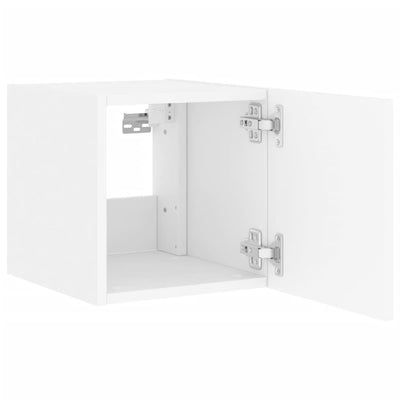 TV-seinäkaappi LED-valoilla valkoinen 30,5x35x30 cm