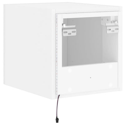 TV-seinäkaappi LED-valoilla valkoinen 30,5x35x30 cm