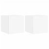 TV-seinäkaapit LED-valoilla 2 kpl valkoinen 30,5x35x30 cm