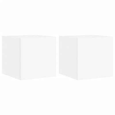 TV-seinäkaapit LED-valoilla 2 kpl valkoinen 30,5x35x30 cm